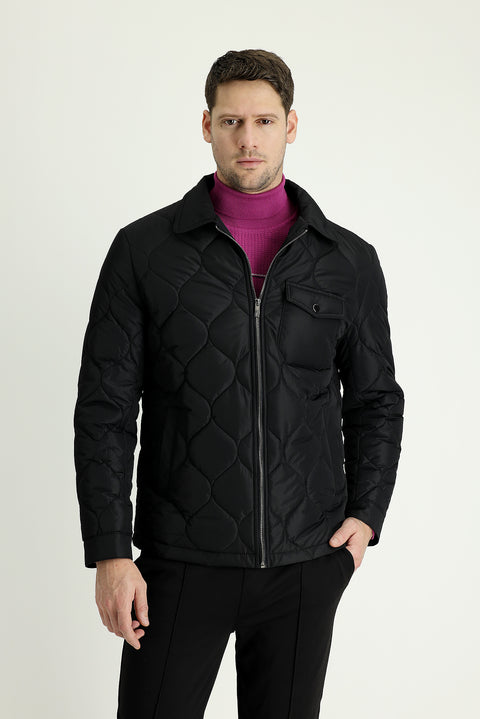 Black Quilted Sport Jacket