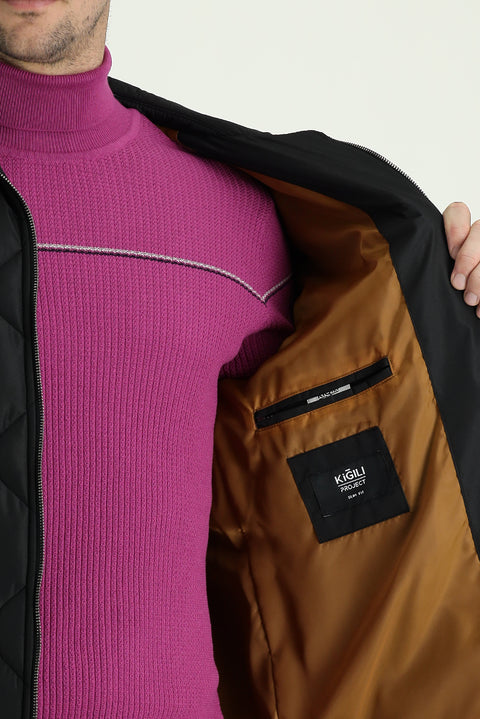 Black Quilted Sport Jacket