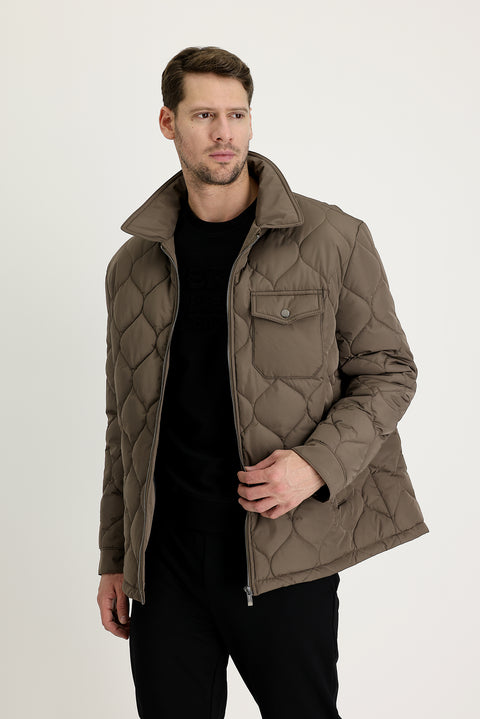 Medium Beige Quilted Sport Jacket