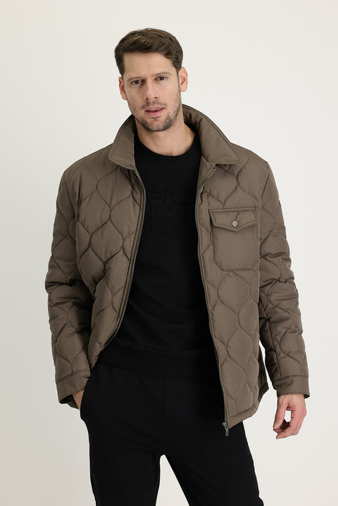 Medium Beige Quilted Sport Jacket