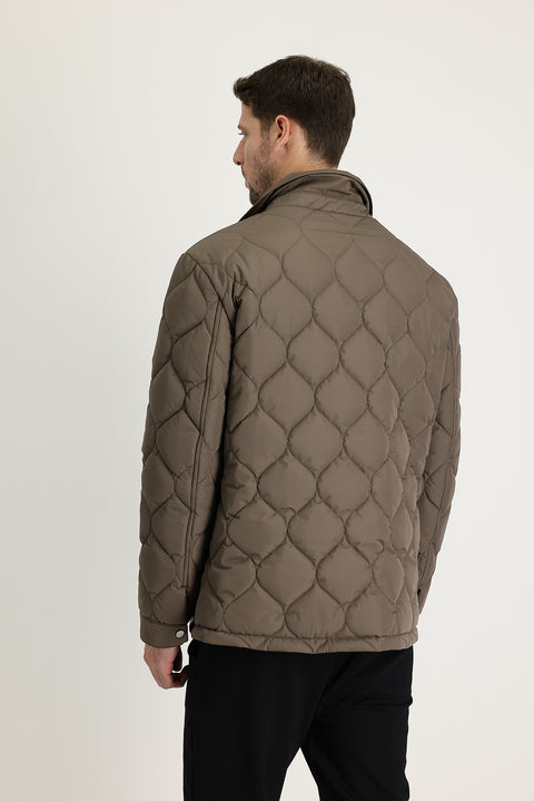 Medium Beige Quilted Sport Jacket