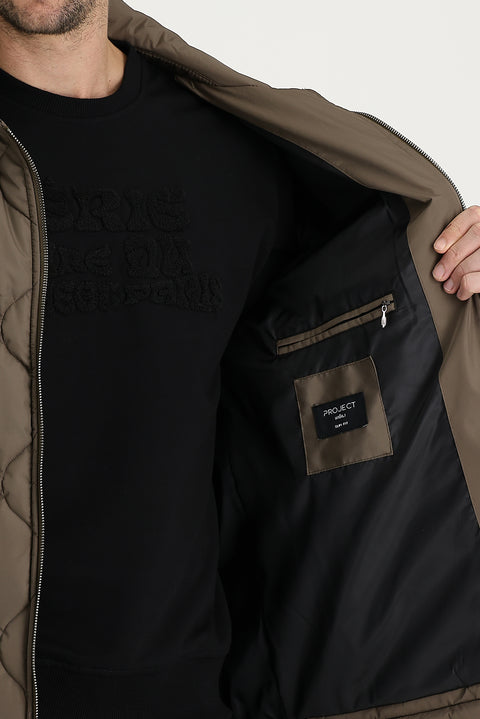 Medium Beige Quilted Sport Jacket