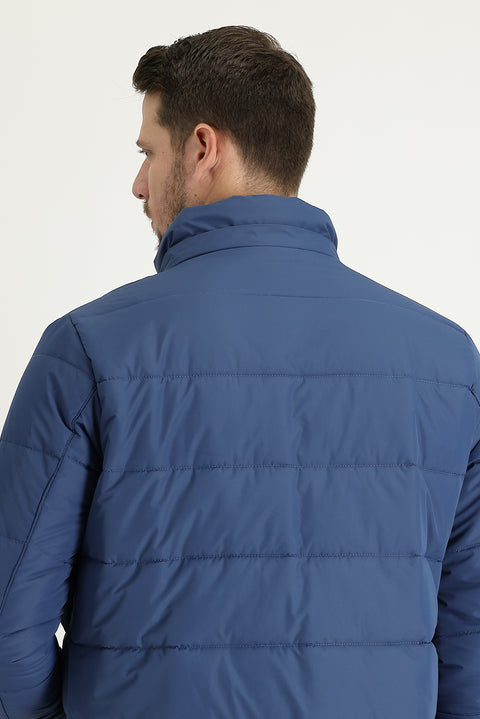 Indigo Hooded Quilted Sport Jacket