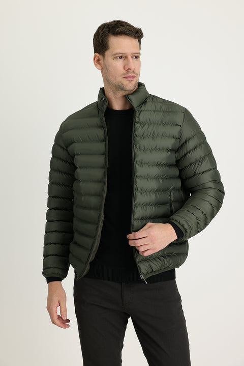 Medium Khaki Quilted Sport Jacket