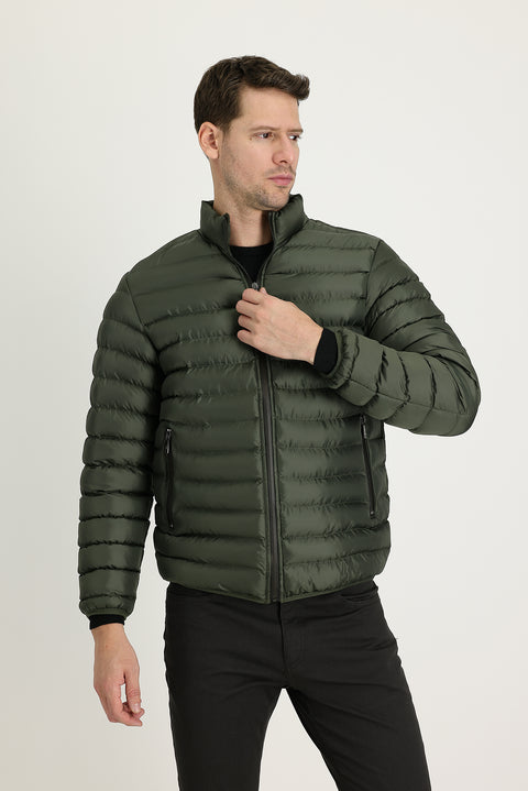 Medium Khaki Quilted Sport Jacket