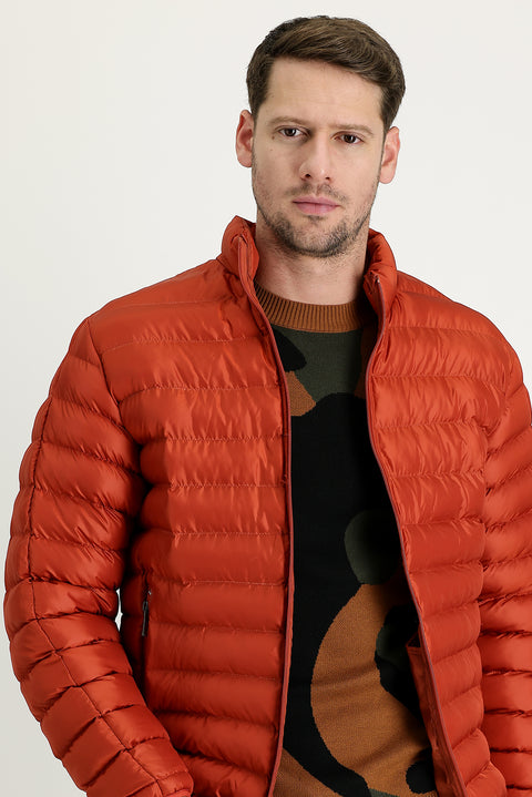 Tile-colored Quilted Sport Jacket