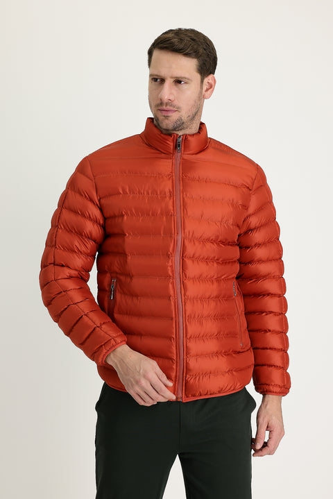 Tile-colored Quilted Sport Jacket
