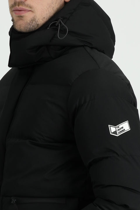 Black Hooded Puffer Jacket