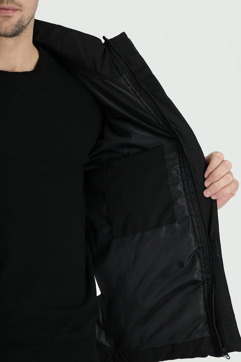 Black Hooded Puffer Jacket