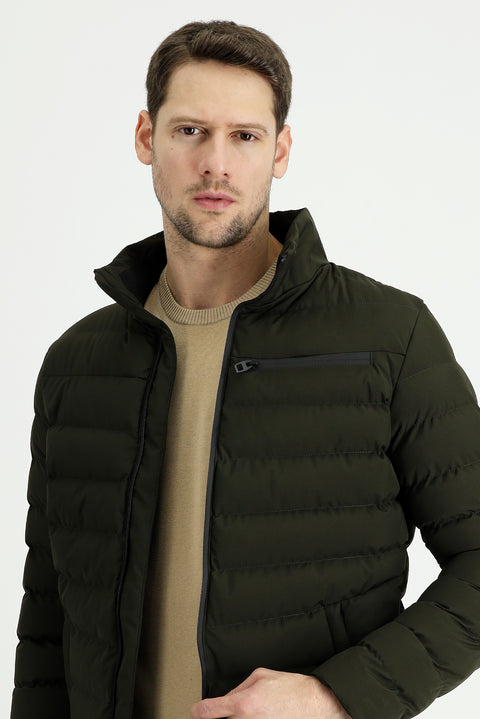 Medium Khaki Quilted Sport Jacket