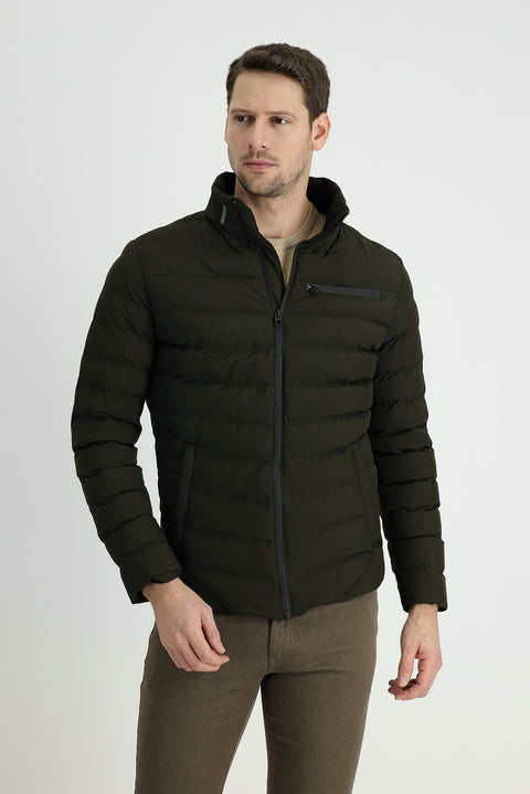 Medium Khaki Quilted Sport Jacket