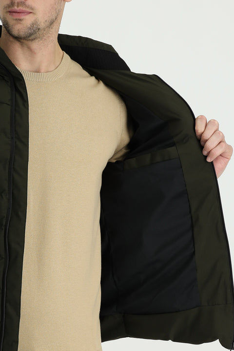 Medium Khaki Quilted Sport Jacket