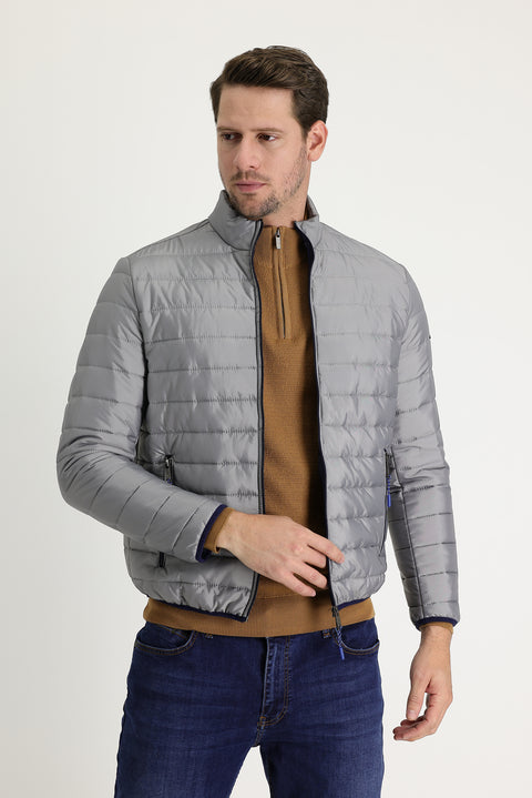 Medium Grey Quilted Sport Jacket