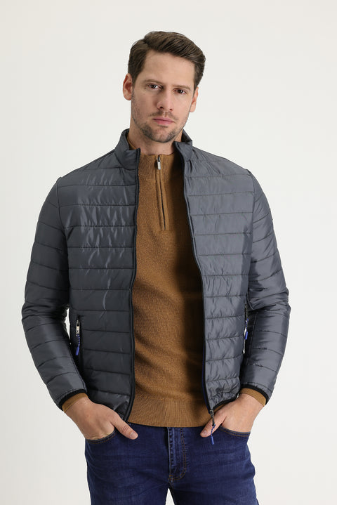 Medium Gray Quilted Sport Jacket