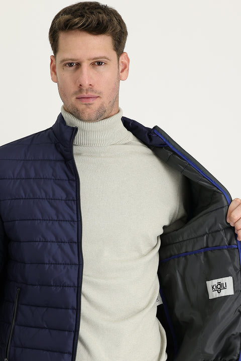 Dark Navy Quilted Sport Jacket