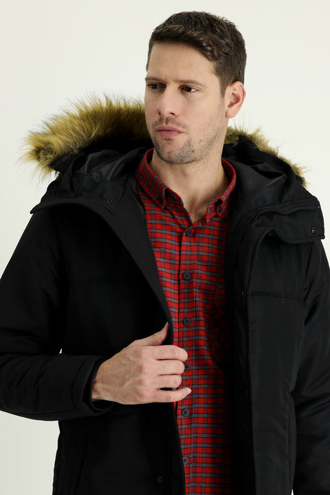 Black Hooded Sport Jacket