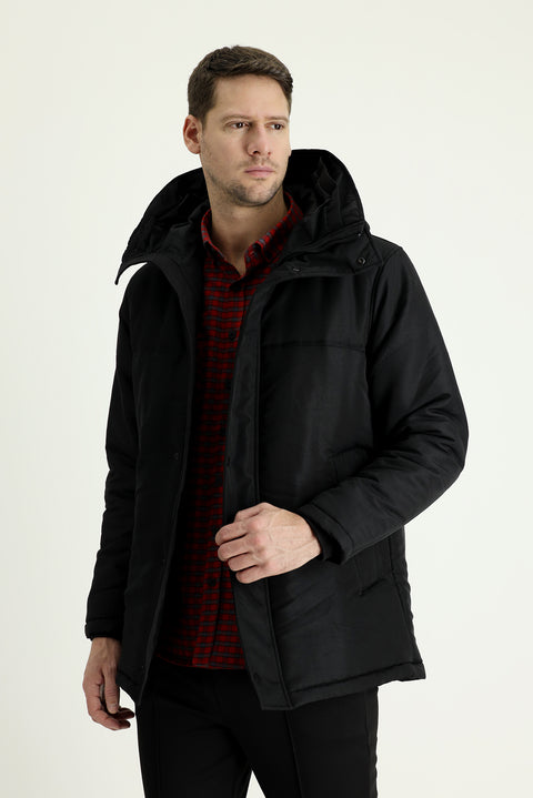 Black Hooded Sport Jacket