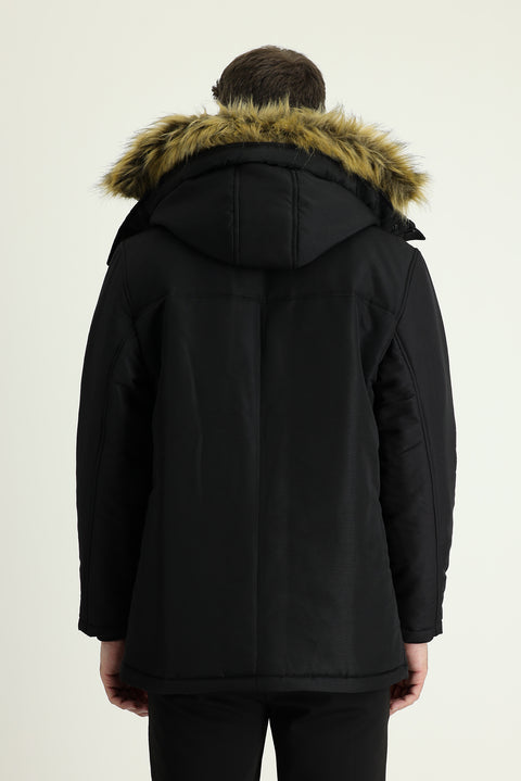 Black Hooded Sport Jacket