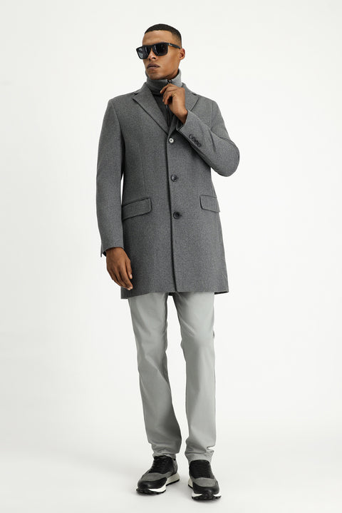 Medium Grey Detached Wool Coat
