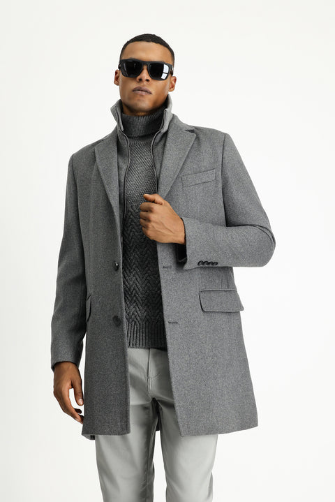 Medium Grey Detached Wool Coat