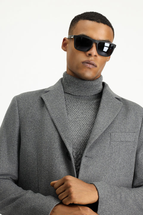Medium Grey Detached Wool Coat