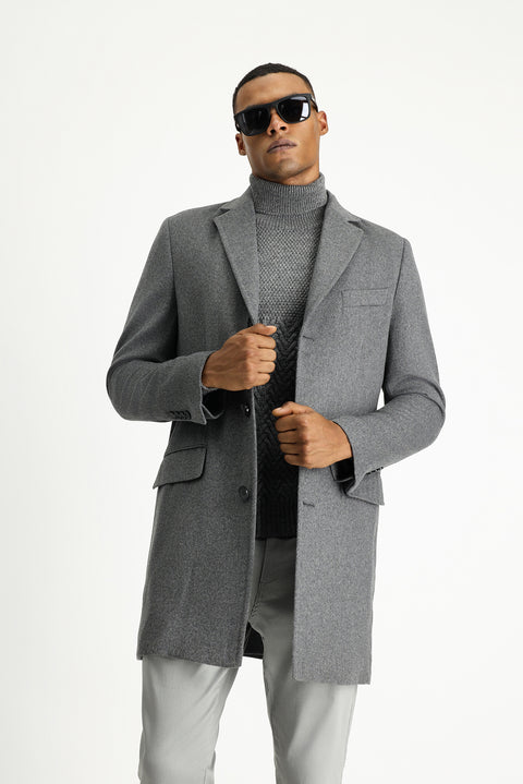 Medium Grey Detached Wool Coat