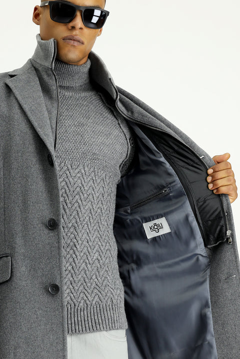 Medium Grey Detached Wool Coat