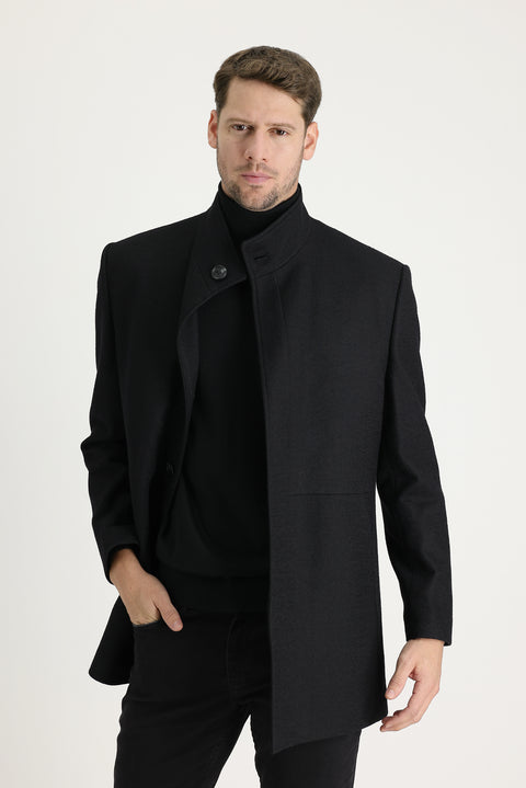 Black Plain Coat