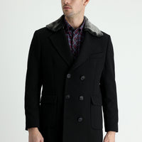 Black Fur Collar Coat