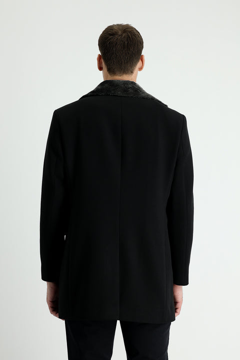 Black Fur Collar Coat