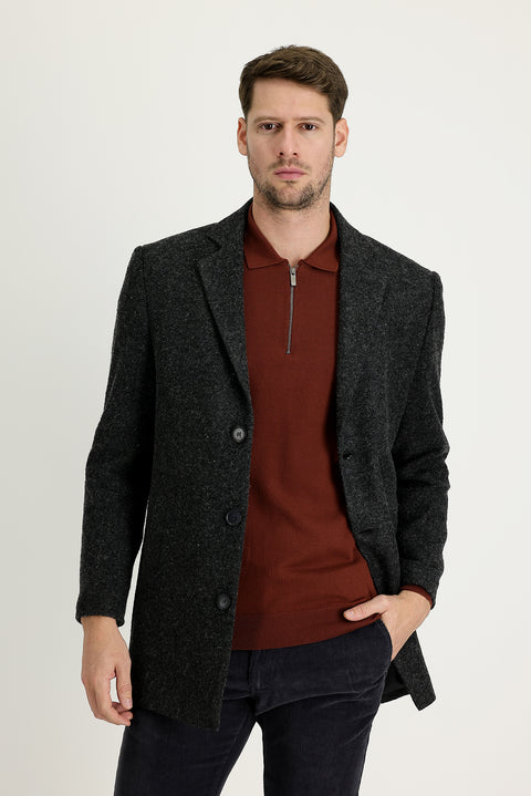 Dark Anthracite Wool Coat
