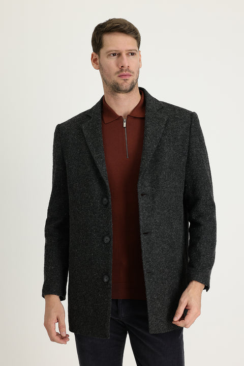 Dark Anthracite Wool Coat