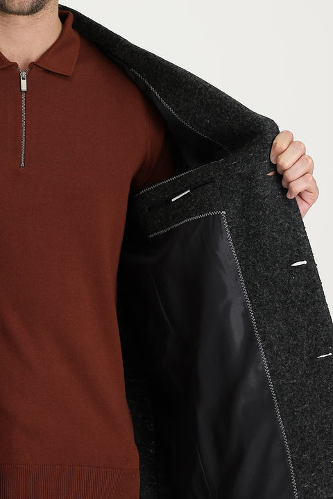 Dark Anthracite Wool Coat