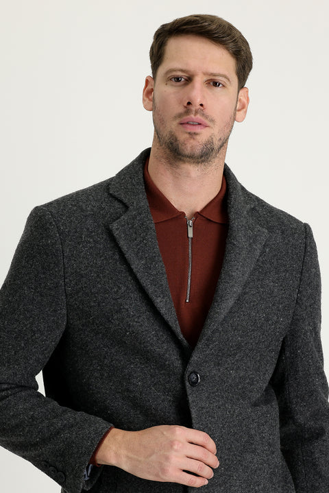 Medium Anthracite Wool Coat