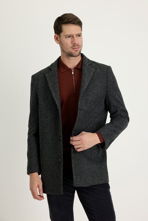 Medium Anthracite Wool Coat