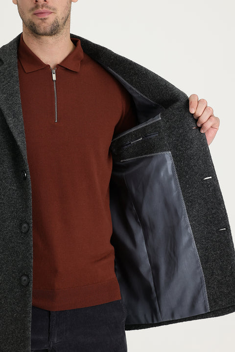Medium Anthracite Wool Coat
