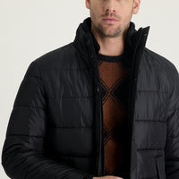 Black Fur Collar Sport Puffer Jacket