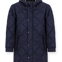 Medium Navy Hooded Quilted Sport Coat