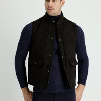 Medium Brown Quilted Padded Vest