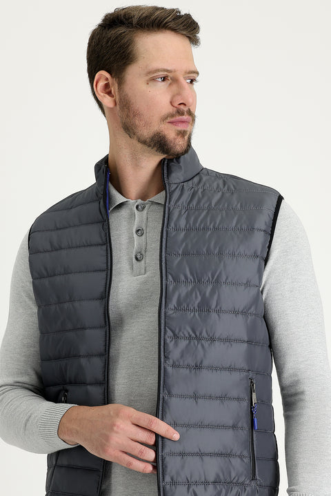 Dark Gray Quilted Puffer Vest