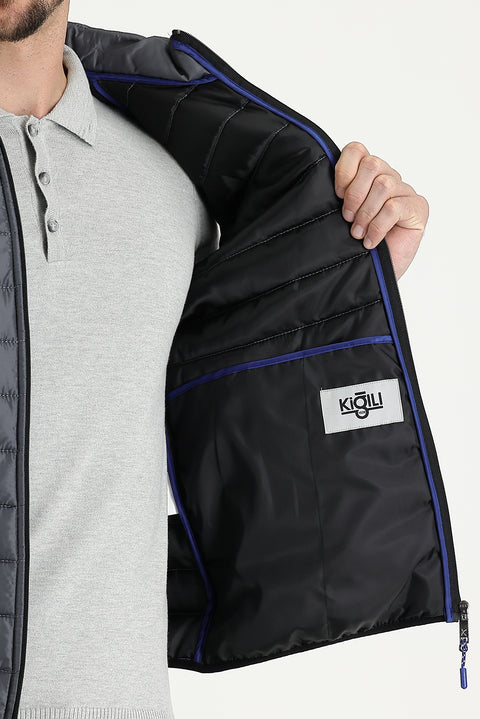 Dark Gray Quilted Puffer Vest