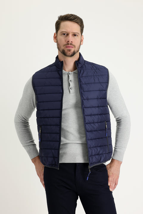 Dark Navy Quilted Puffer Vest