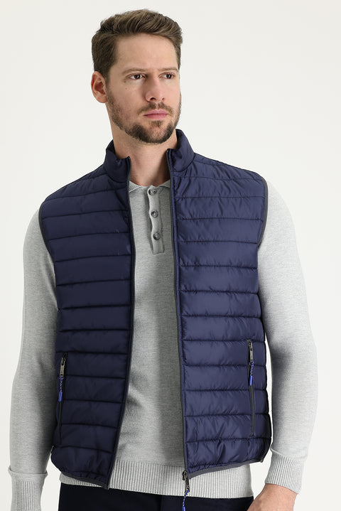 Dark Navy Quilted Puffer Vest