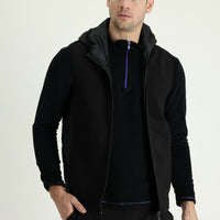 Black Slim Fit Hooded Sports Vest