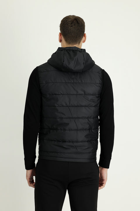 Medium Anthracite Slim Fit Hooded Sports Vest
