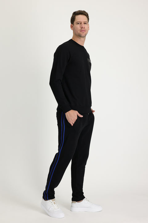 Black Slim Fit Cotton Sweatpants