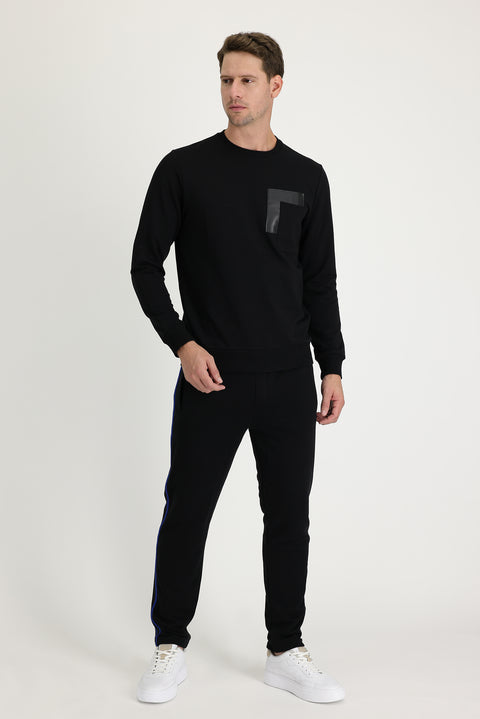 Black Slim Fit Cotton Sweatpants