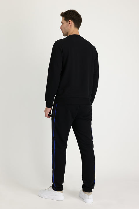 Black Slim Fit Cotton Sweatpants