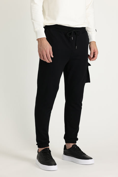 Black Slim Fit Cotton Sweatpants