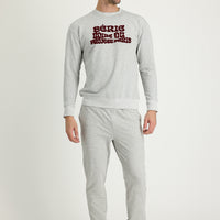 Medium Grey Mélange Slim Fit Narrow Cut Cotton Sweatpants